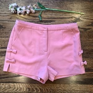 Topshop Pink Womens Shorts Side Bow Lined. Size 6